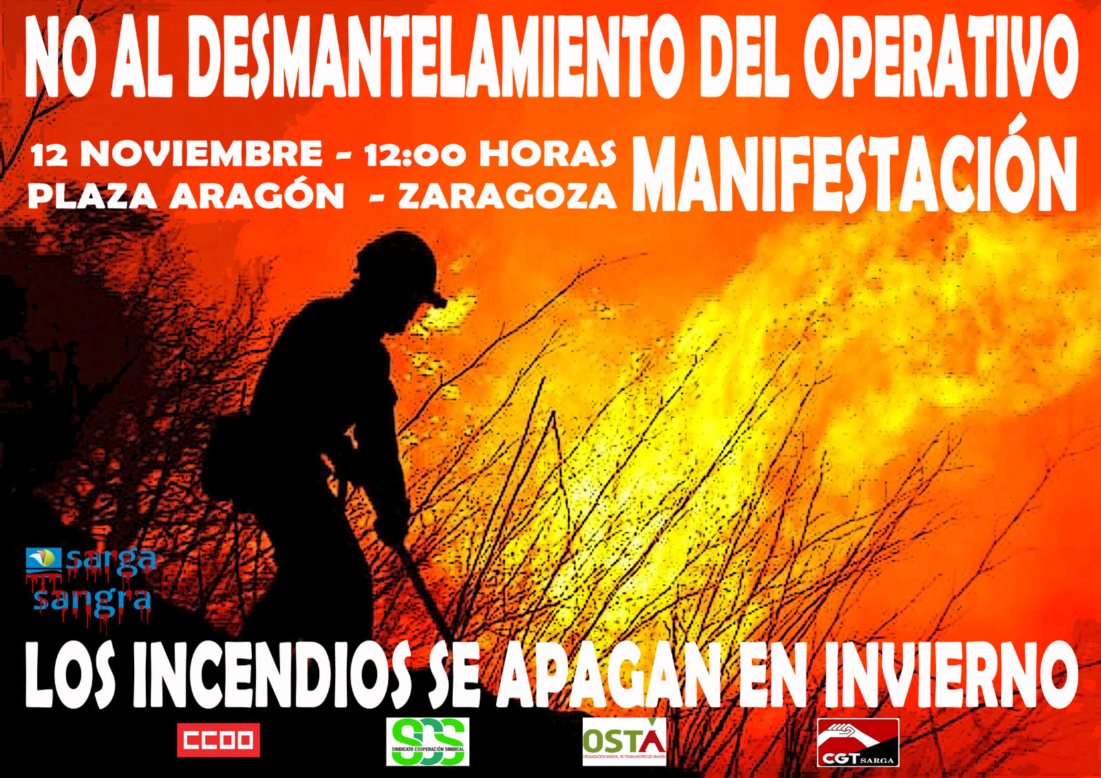 Manifestación: «No al desmantelamiento del Operativo Forestal de Aragón»