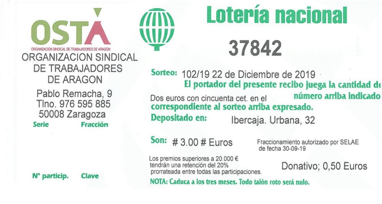 Loteria de Navidad de OSTA