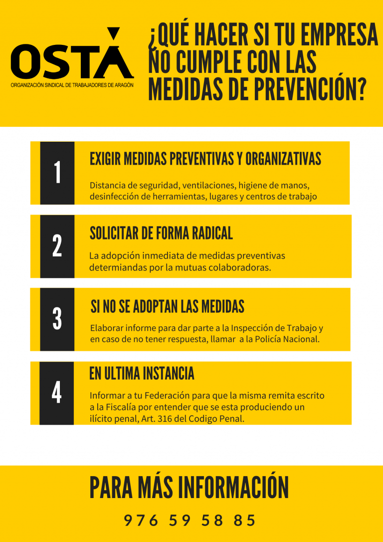 Numerosas empresas aragonesas no cumplen las medidas sanitarias ...