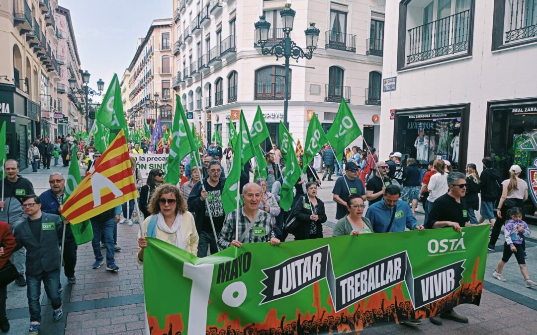 OSTA bajo el lema ‘Luitar, Treballar y Vivir’, defiende un Aragón más justo a través de la Vía Aragonesa