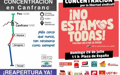 Participamos pen las concentraciones por la reapertura del Canfranc y en apoyo para las 6 de la suiza